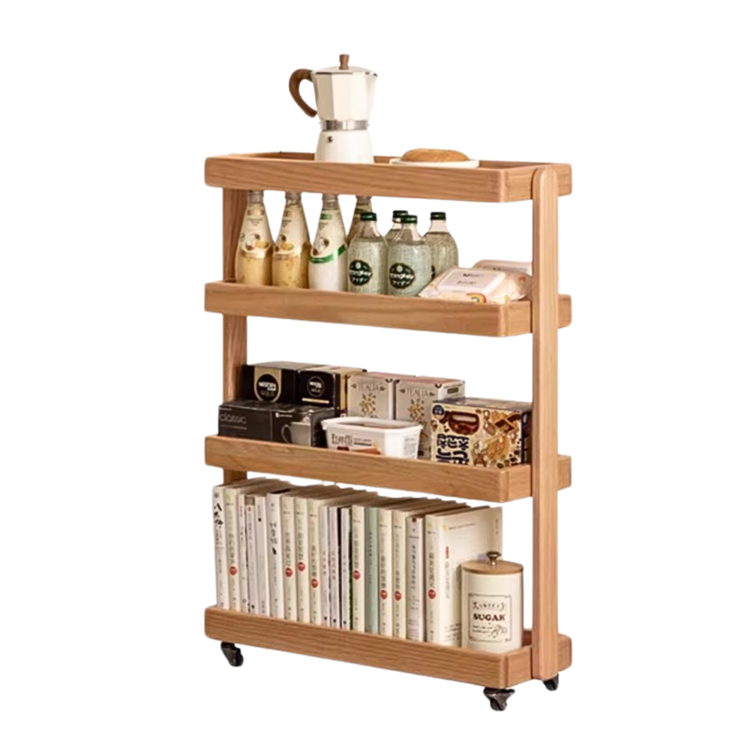 23.6x7.8x31.8 inch/ 60x20x81 cm/ Natural wood color/ mobile cabinet