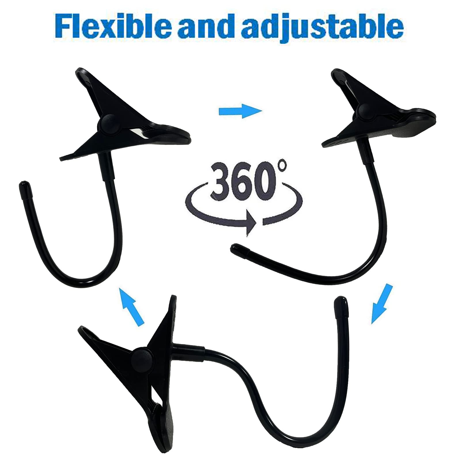 AUXPhome Adjustable Headphone Hook Holder - Desk Mount Hanger for Headphones & Headsets - Clamp-On Style Fits Thick Desks (50MM) - Vertical & Horizontal Mounting - Perfect for Office, Gaming & Home Workspace Organization