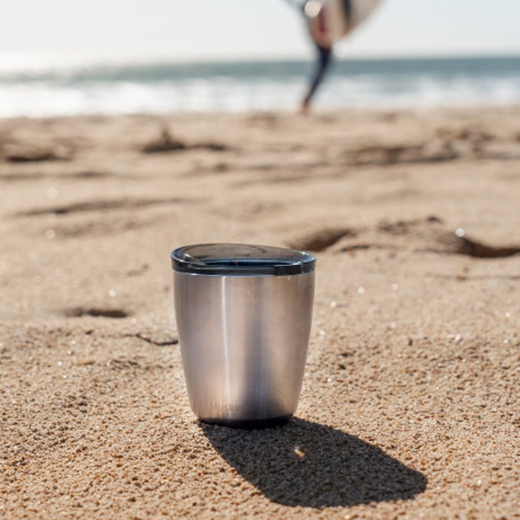 Huskee 8oz Stainless Steel Reusable Coffee Cup - Perfect for Travel, Camping & Eco-Friendly Lifestyles