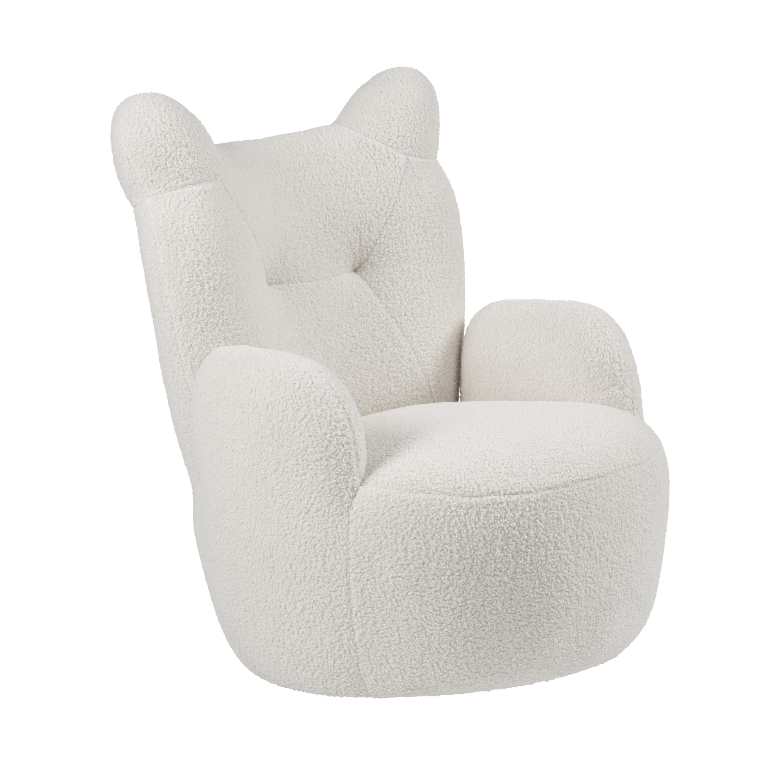 ECR4Kids Soft Teddy Bear Chair for Kids - Cozy & Durable Children's Furniture in White - Perfect for Playrooms, Bedrooms & Reading Nooks