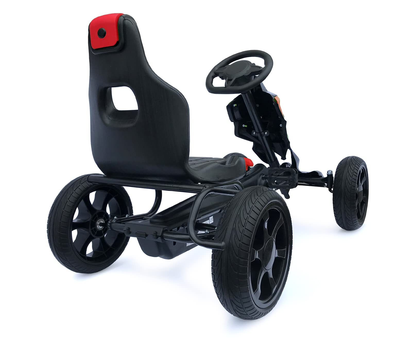 Kids Go Kart for Ages 5-12 Years - Pedal Powered with EVA Foam Wheels - Outdoor Play, Backyard Racing & Birthday Gifts for Boys & Girls