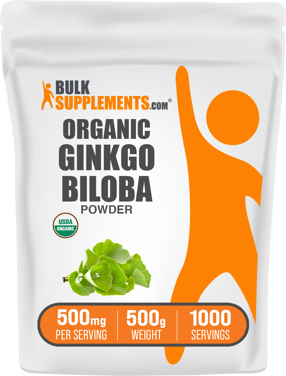 Premium Organic Ginkgo Biloba Powder - 100% Pure Natural Brain Supplement for Memory & Focus - Supports Cognitive Health - Perfect for Smoothies, Teas & Baking