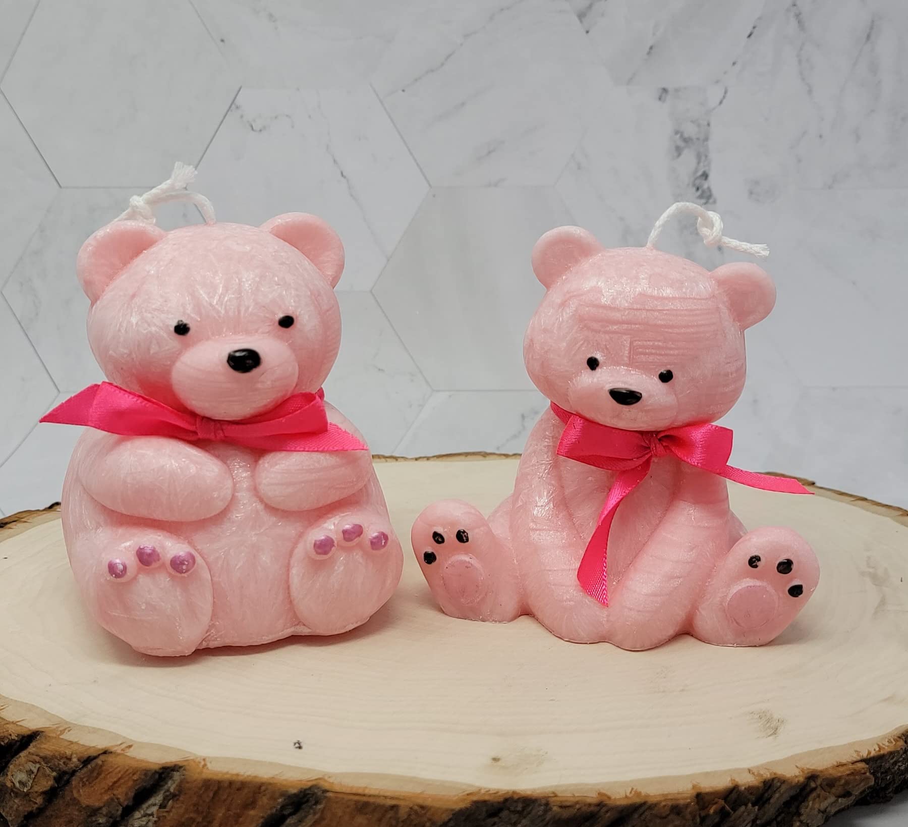 Teddy Bear Candles Set of 2 - Blue Scented Soy Wax Candles for Home Decor, Birthday Gifts & Romantic Ambiance