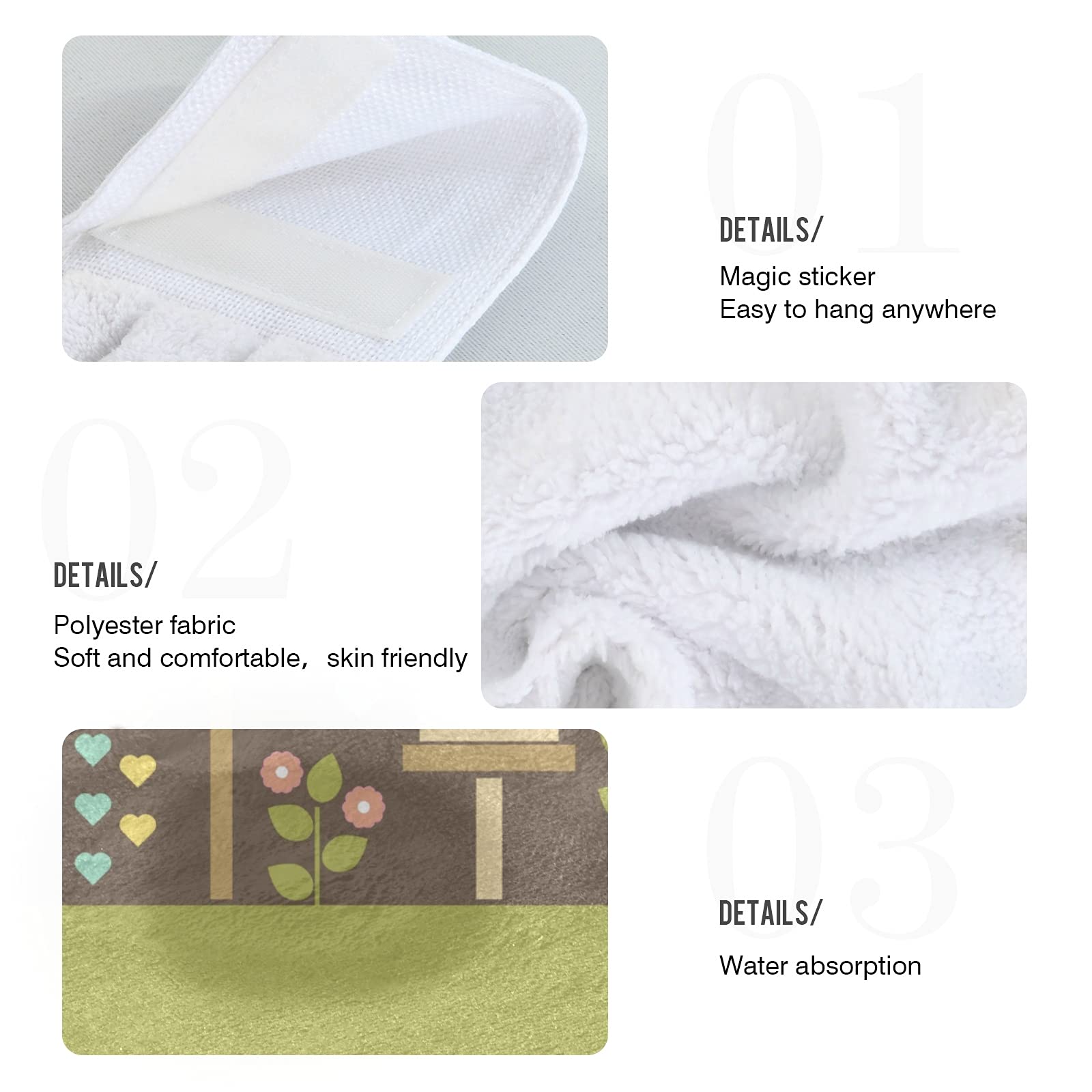 Spring Bird House Hanging Kitchen Towels - 2 Pack Dish Cloths with Loops for Home Decor & Gift