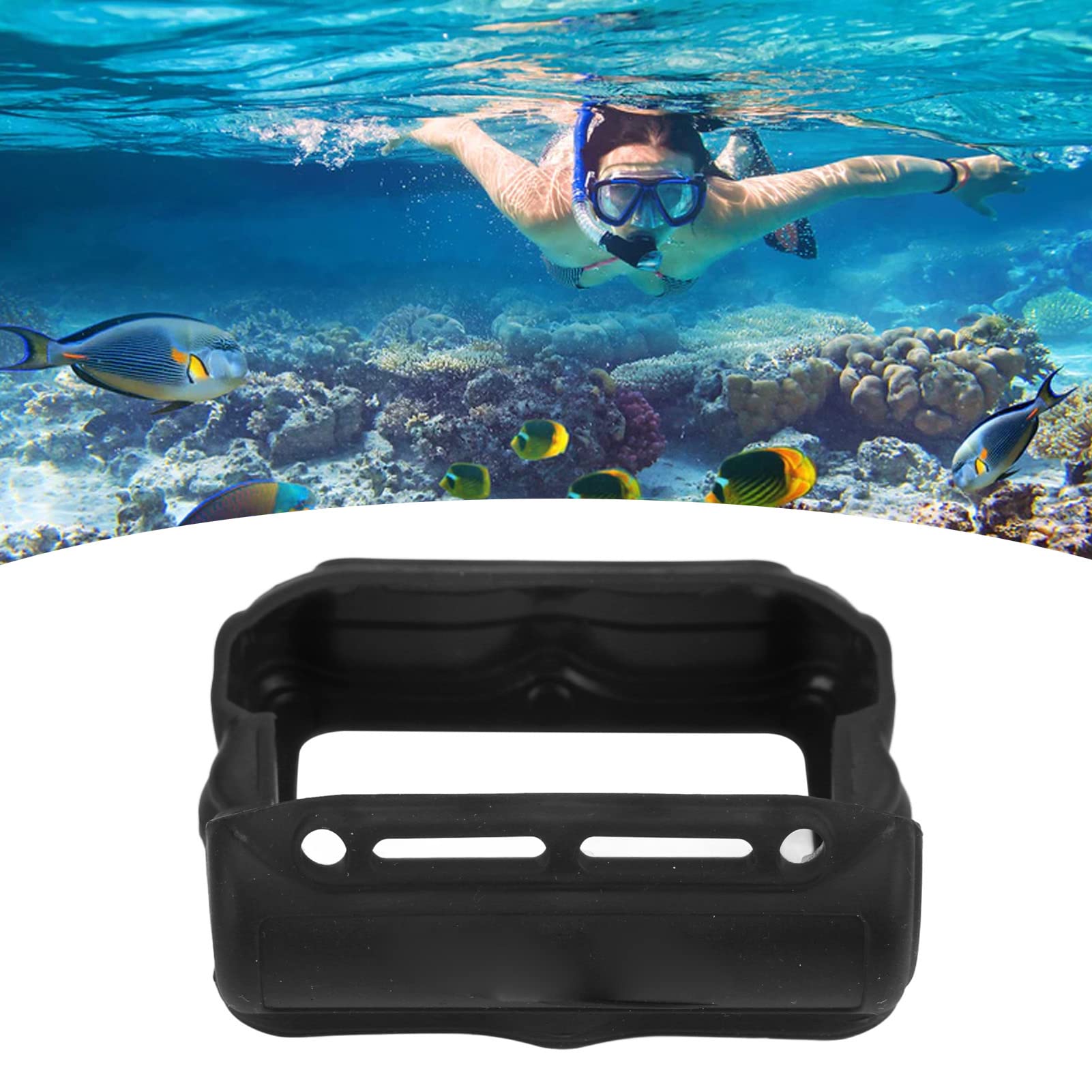 **Qiilu Silicone Protective Cover for Ai Sa Diving Computer Watch - Waterproof & Shockproof Case (Black) - Scratch & Impact Resistant - Ideal for Scuba Diving, Snorkeling, Swimming & Water Sports - Perfect for Protecting Your Dive Watch During Underwater Adventures - Great for Ocean Exploration, Pool Training, and Marine Activities**