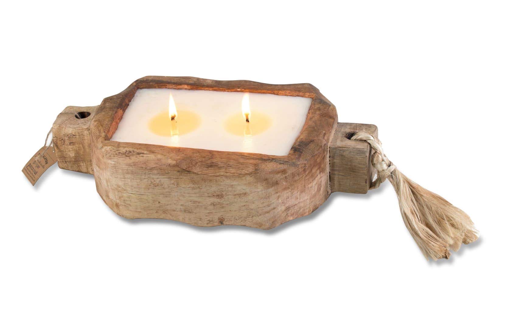 Natural Driftwood Tray Candle with Ginger Patchouli Scent - 24oz Large Soy Wax Candle for Home Decor, Aromatherapy & Relaxation | Perfect for Living Room, Bedroom, Spa & Gift Giving