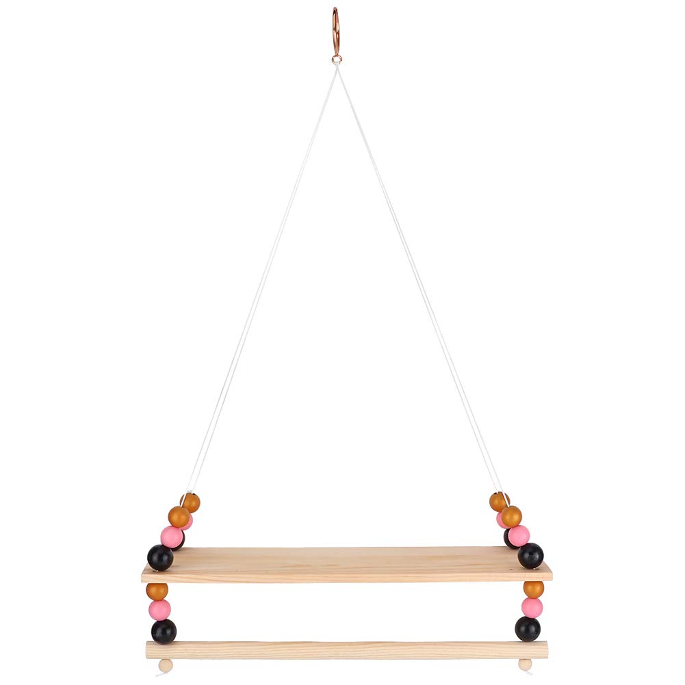 Nordic Style Floating Shelves - Durable Wall Mounted Storage for Kids Room with Colorful Beads Decor (Blue) - Perfect for Organizing Toys, Books & Displaying Decor in Nursery, Playroom or Bedroom