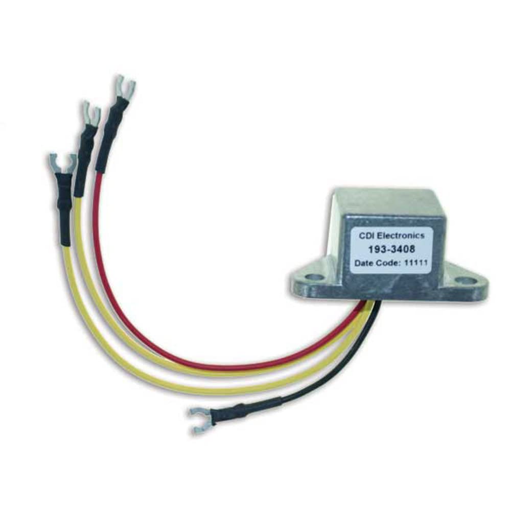 CDI Electronics 193-3408 Johnson/Evinrude Regulated Rectifier - Compatible with 2/3/4/6 Cylinder Outboard Motors (1969-2000 Models) | Perfect for Marine Engine Repair & Boat Maintenance