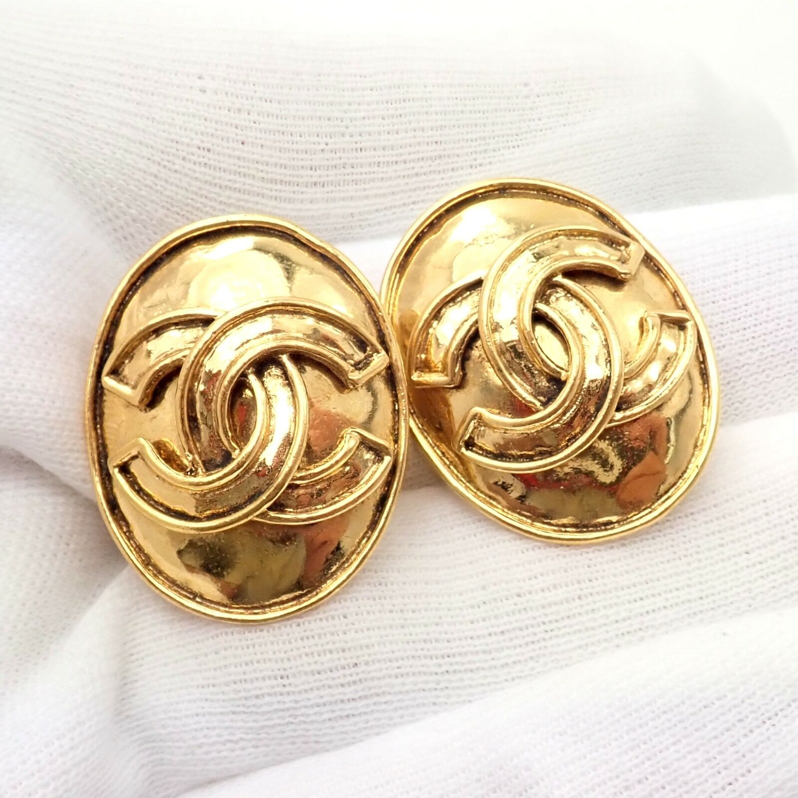 Vintage Chanel Paris France Logo Earrings - 1994 Spring Collection | Authentic Rare Designer Jewelry for Women | Perfect for Parties, Weddings & Special Occasions