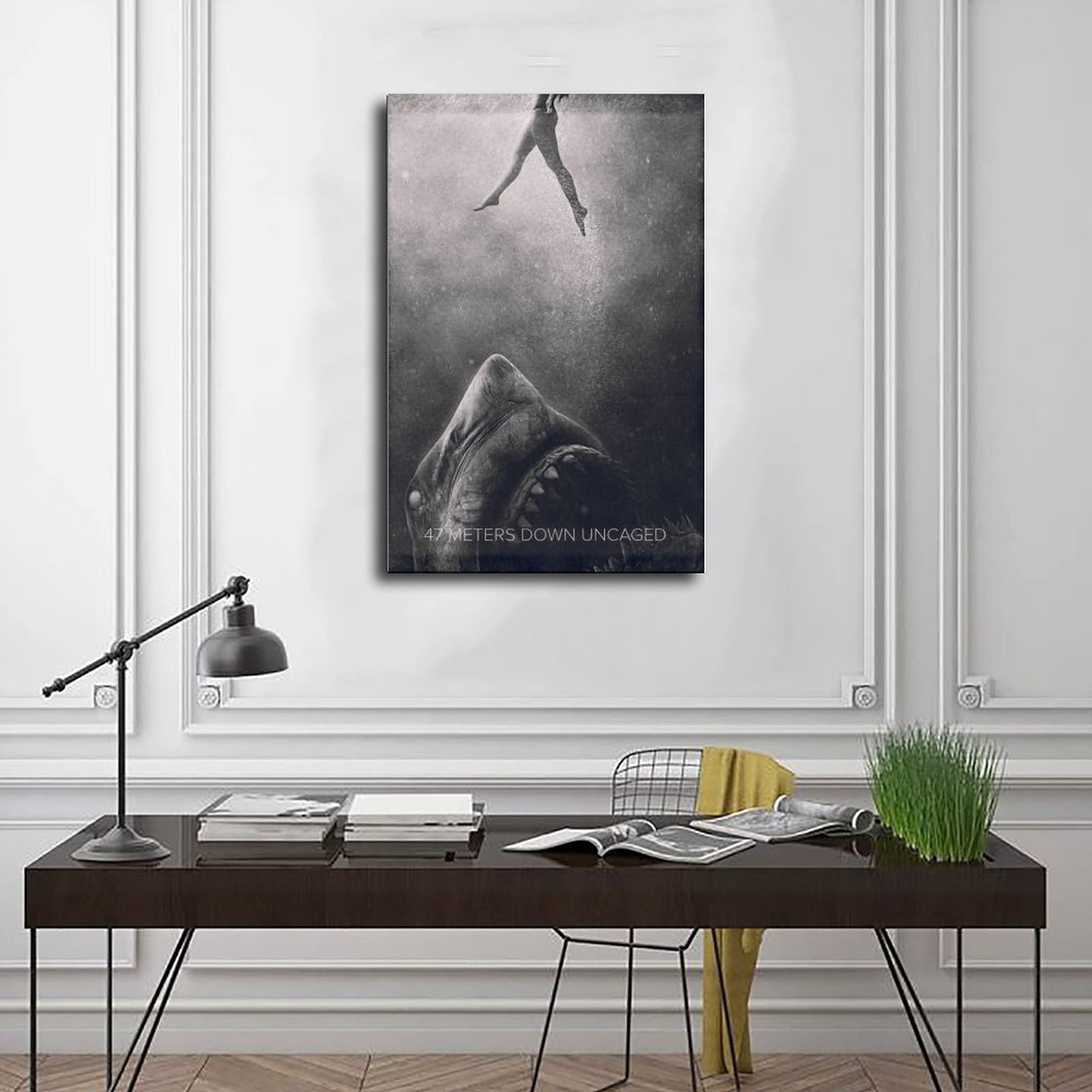 47 Meters Down Uncaged Movie Poster Canvas Print - 20x30 Inches (50x75cm) - Stylish Wall Art for Bedroom, Office & Home Decor - Perfect Gift for Movie Lovers & Adventure Fans