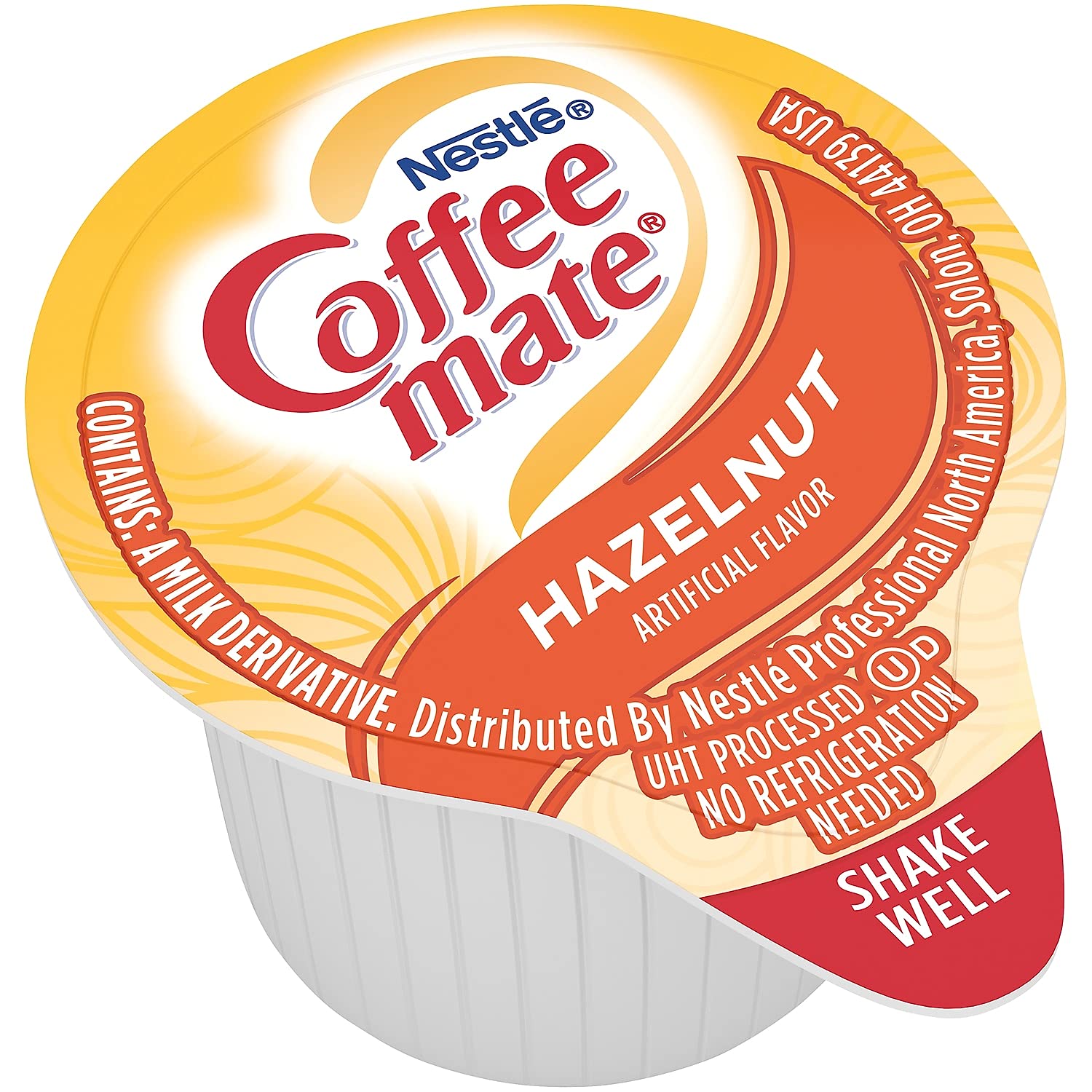 Coffee-Mate Hazelnut Liquid Coffee Creamer, 0.375 oz Single-Serve Cups (180 Count) - Perfect for Office, Home & Travel - Non-Dairy Coffee Additive for Rich Flavor