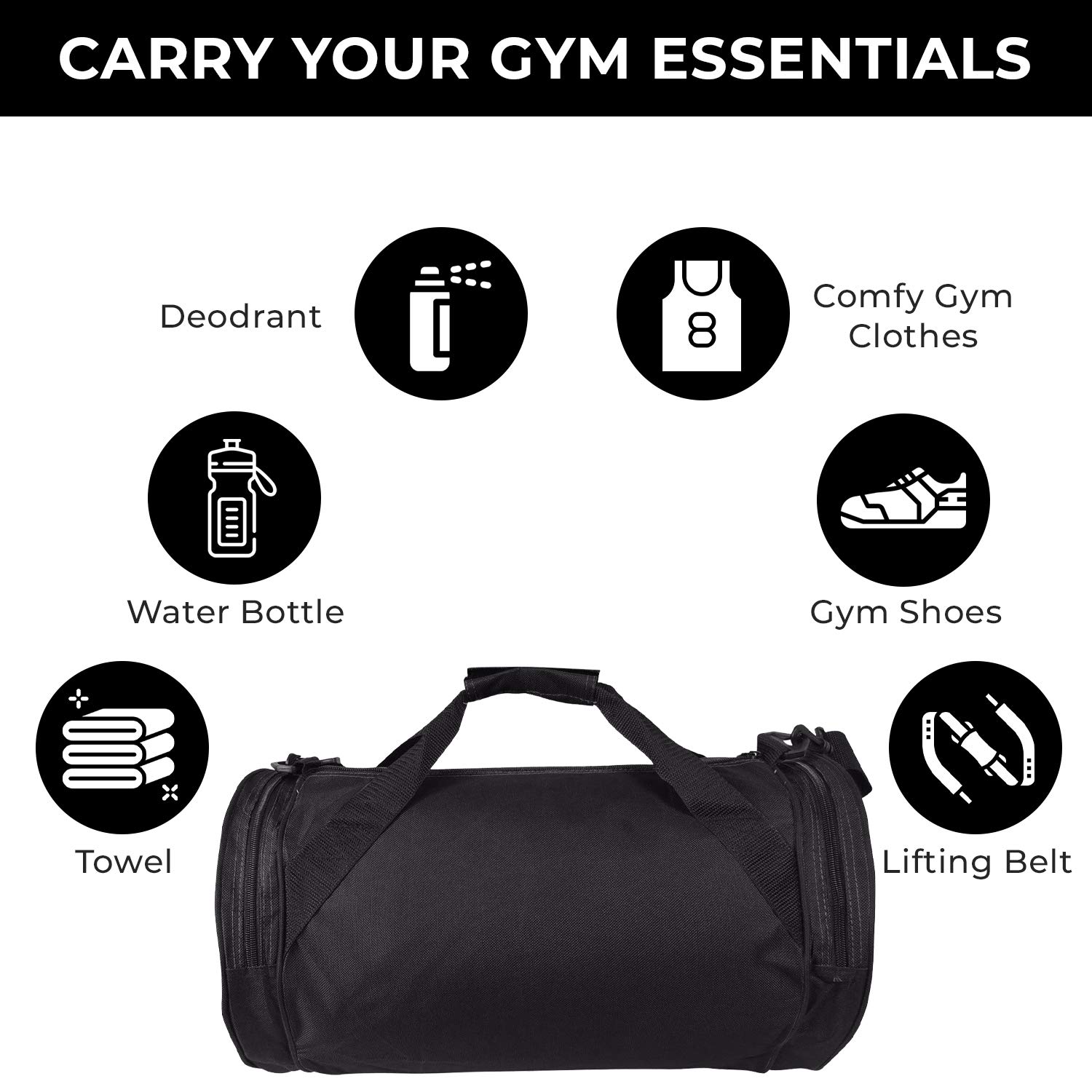 ImpecGear Round Duffel Bag for Team Sports Equipment - Waterproof Gym Travel Bag with Shoulder Strap - Perfect for Soccer, Basketball, Yoga & Workout Gear Storage