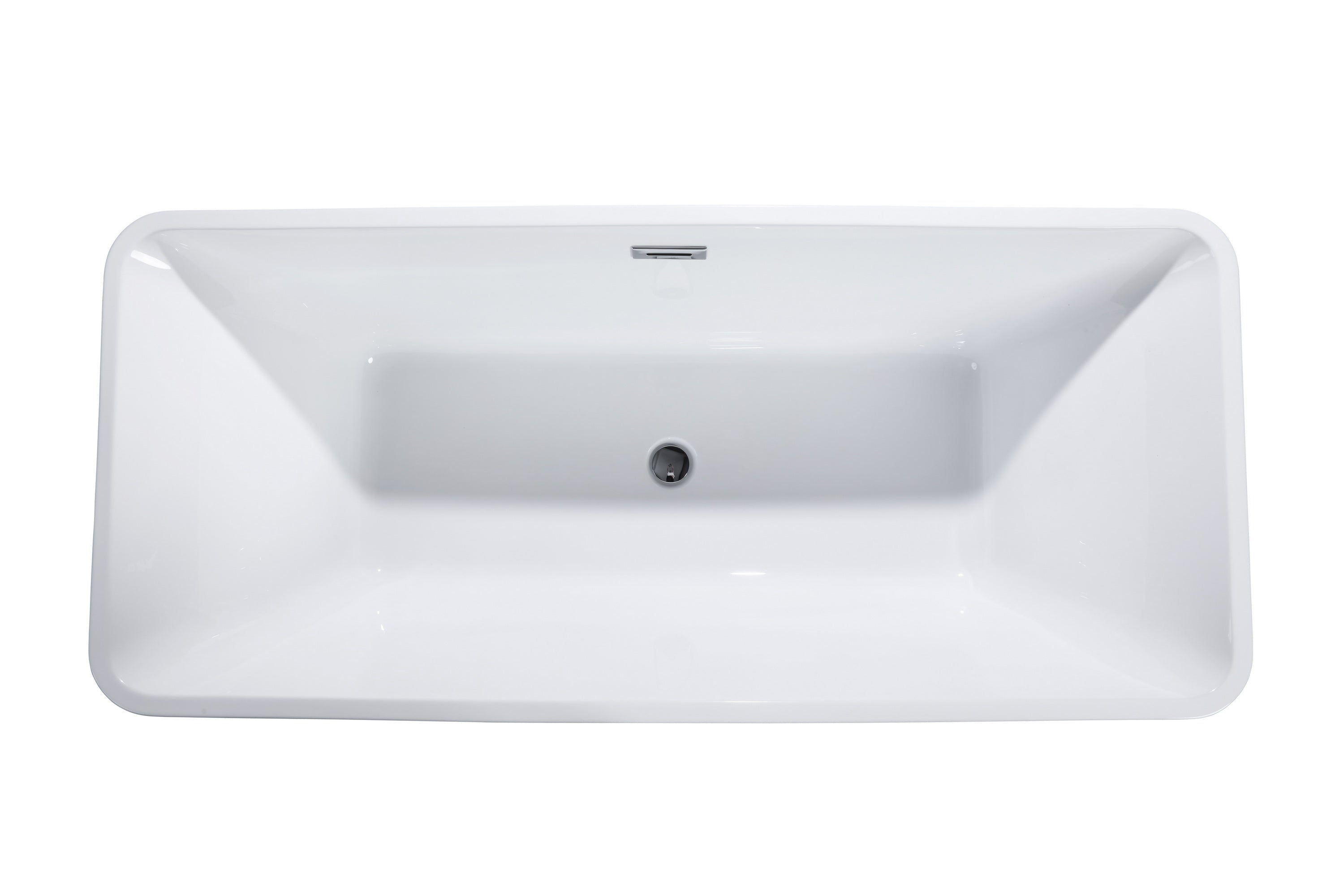 67 Inch Freestanding Bathtub - Large Soaking Tub for Adults, Modern Acrylic Stand Alone Tub with Non-Slip Base - Perfect for Spa, Bathroom, Master Suite Relaxation