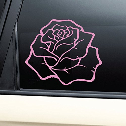 Pink Rose Vinyl Decal Sticker - Waterproof Laptop, Car, Truck Bumper & Window Decoration - Perfect for DIY Home Decor, Office Accessories & Personalizing Vehicles