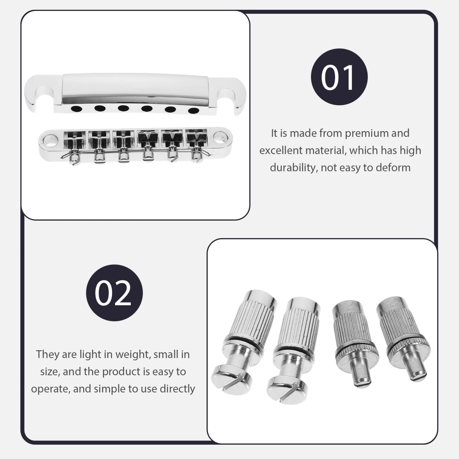 ERINGOGO 6-String Metal Guitar Bridge Saddles - Replacement Parts for Electric Guitars - Perfect for DIY Guitar Repair & Upgrades