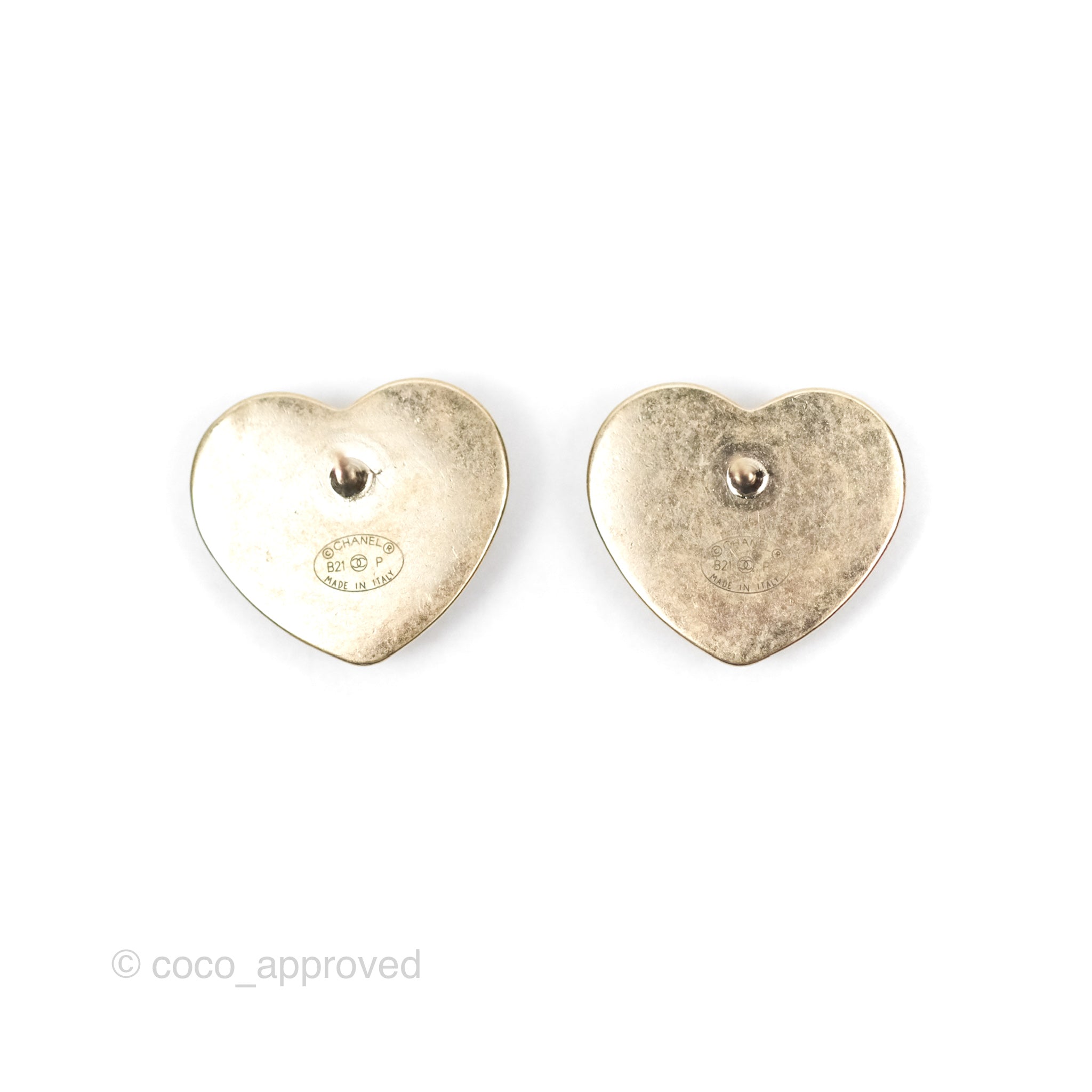 Chanel CC Heart Earrings in Gold Tone - 21P Collection | Luxury Fashion Jewelry for Women, Perfect for Valentine's Day Gifts, Anniversary & Special Occasions