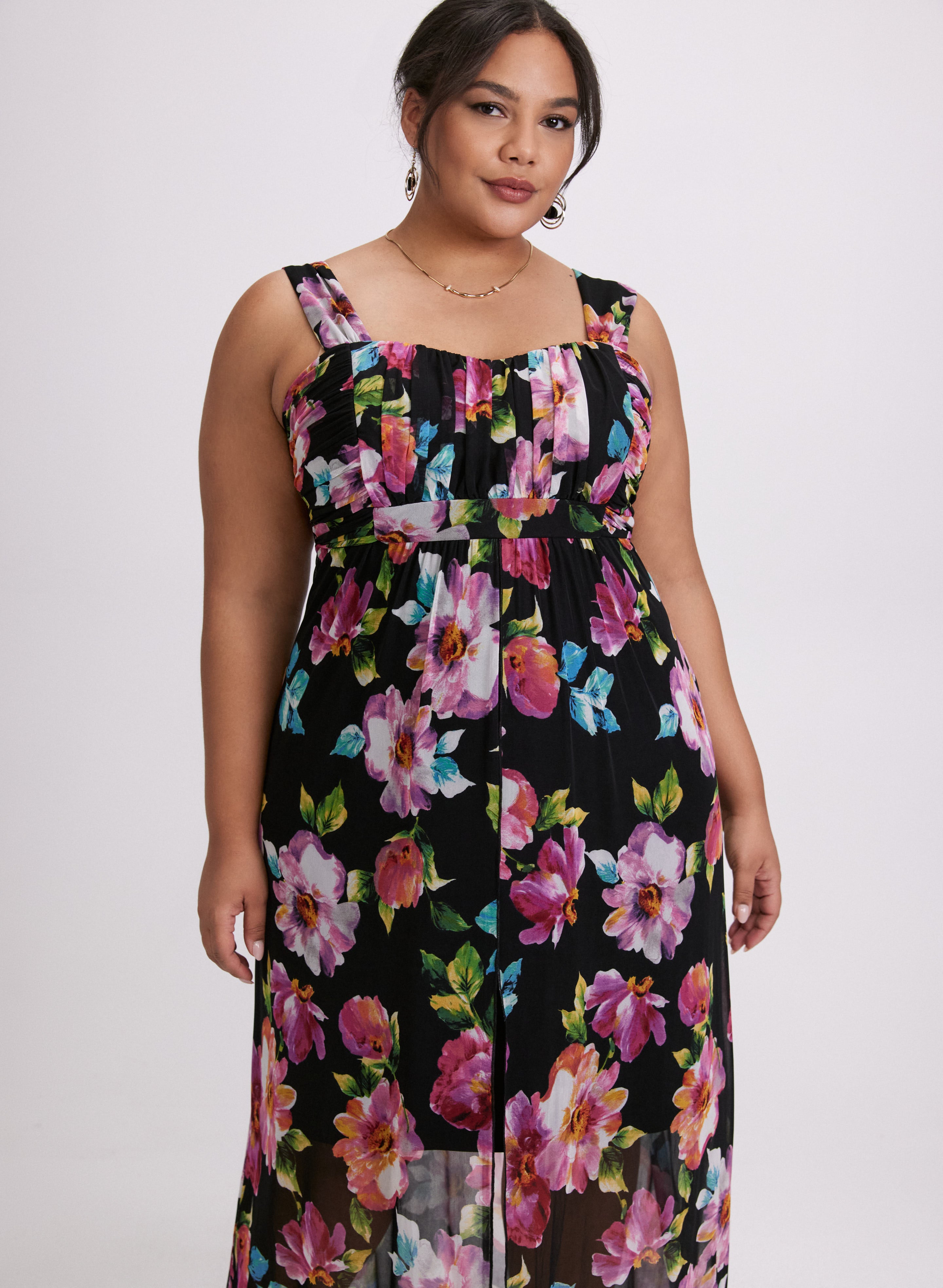 Elegant Floral Chiffon Maxi Dress for Women - Perfect for Summer Weddings, Beach Vacations & Casual Outings