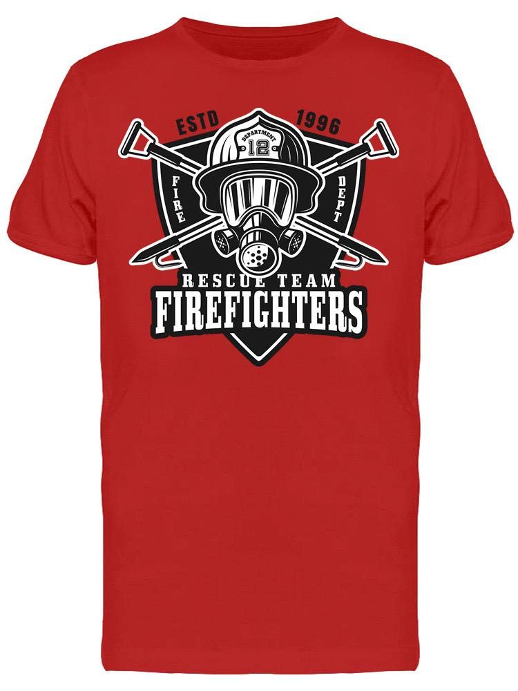 Smartprints Firefighter Helmet Graphic T-Shirt for Men - Comfortable Cotton Tee for Casual Wear, Work, and Firefighter Appreciation
