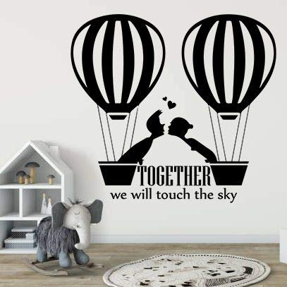 Hot Air Balloon Wall Decal Sticker - 30x30 Inch Vinyl Art Quote for Kids Room, Nursery, Bedroom & Garage Decor - Fun Home Decoration for Boys & Girls - Perfect for Kindergarten & Playroom Wall Art