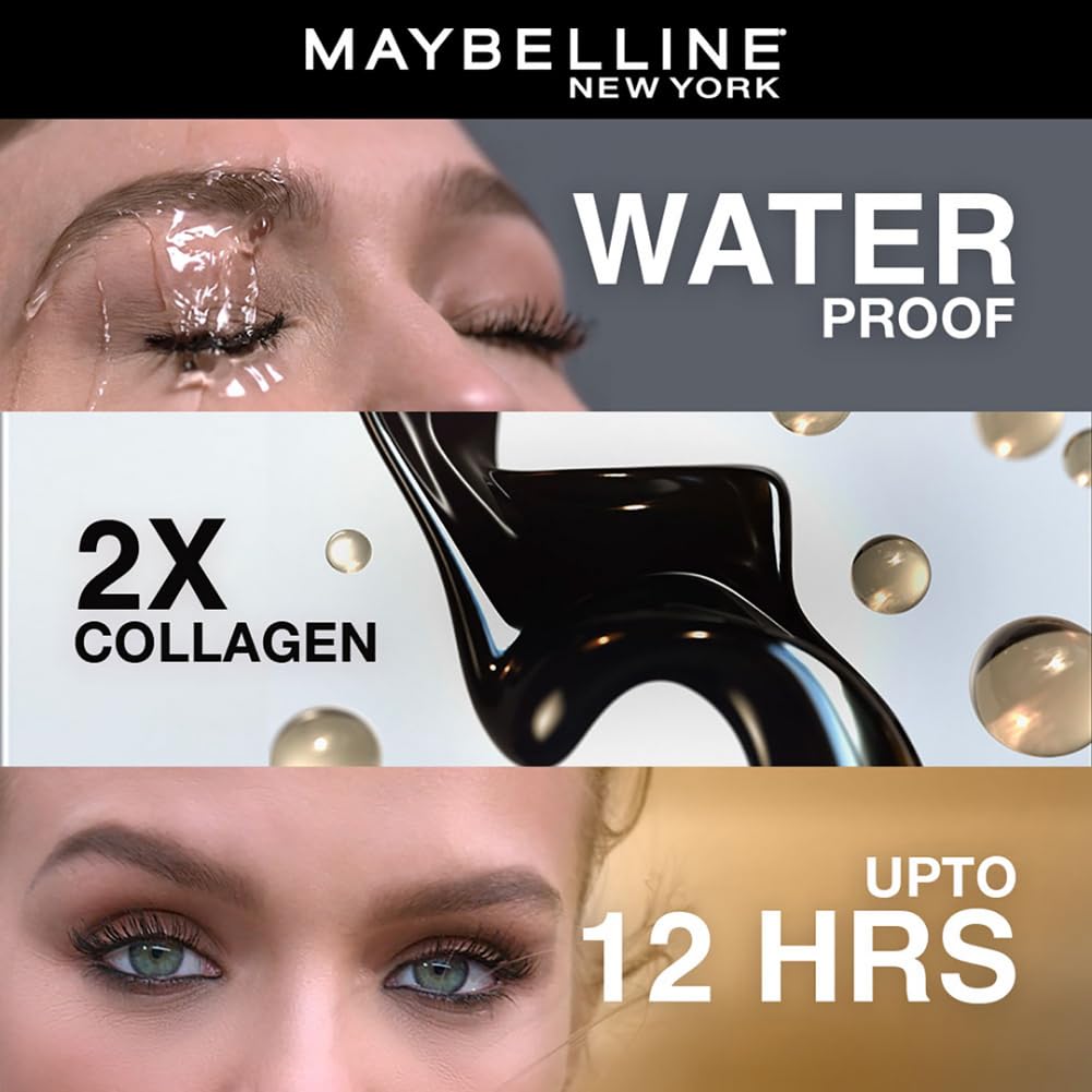 Maybelline New York Volumizing & Lengthening Waterproof Mascara - Volume Express Colossal in Black (10ml) for Dramatic Lashes | Perfect for Daytime Wear, Night Out, and Special Occasions
