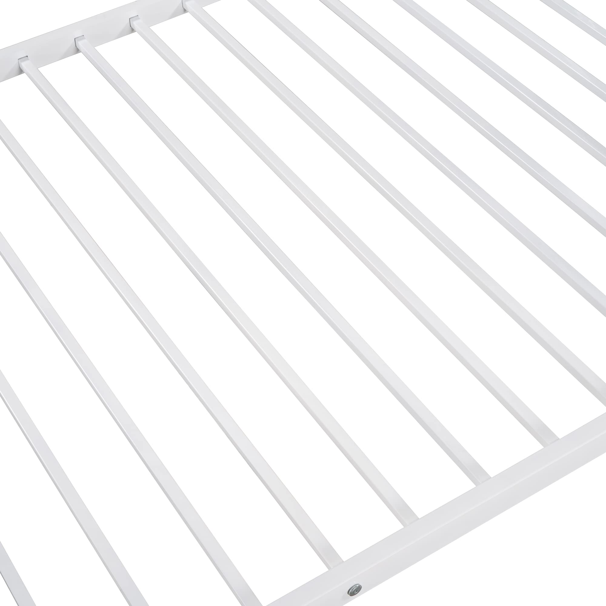Twin Over Twin Metal Bunk Bed with Ladder & Safety Rail - Convertible to 2 Separate Beds | Space-Saving Kids & Guest Room Solution