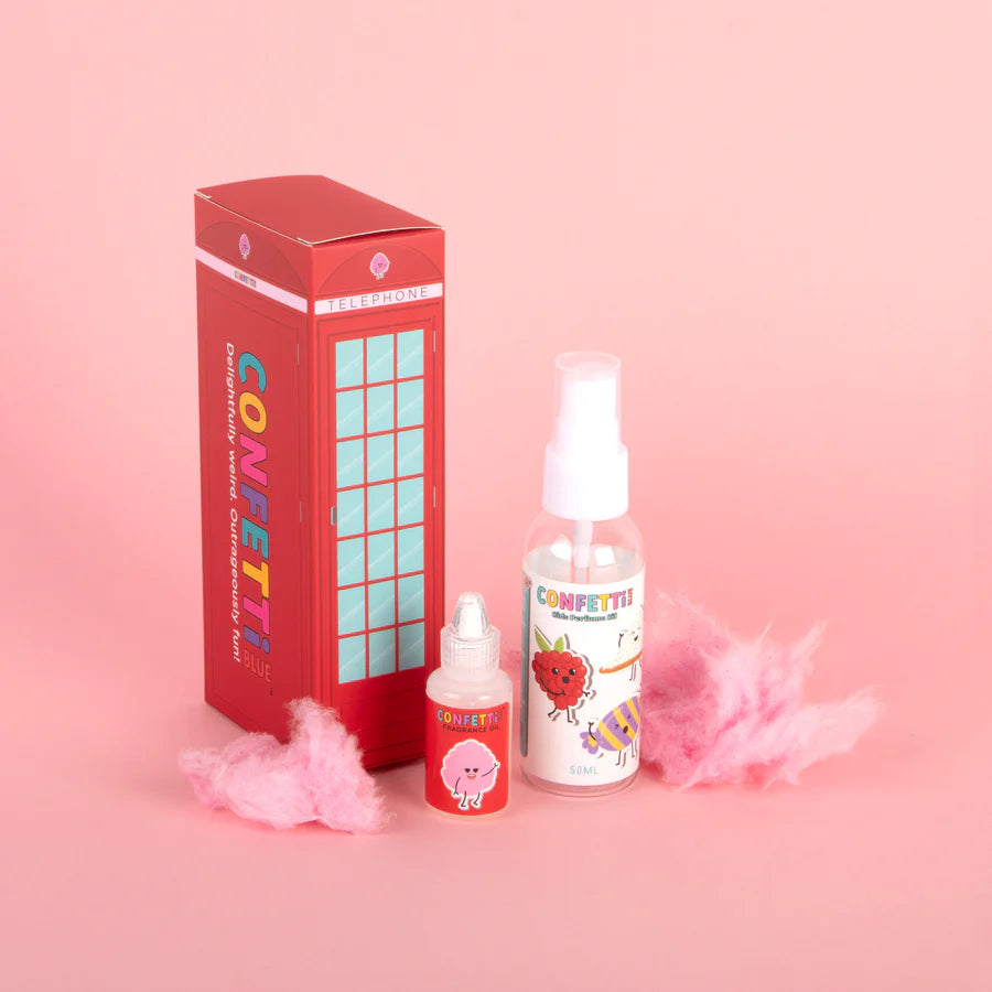 Confetti Blue Mini Perfume Making Kit - DIY Scent Creation Set with Cotton Candy Fragrance for Kids & Teens | Perfect for Birthday Parties, Craft Projects & Gift Giving