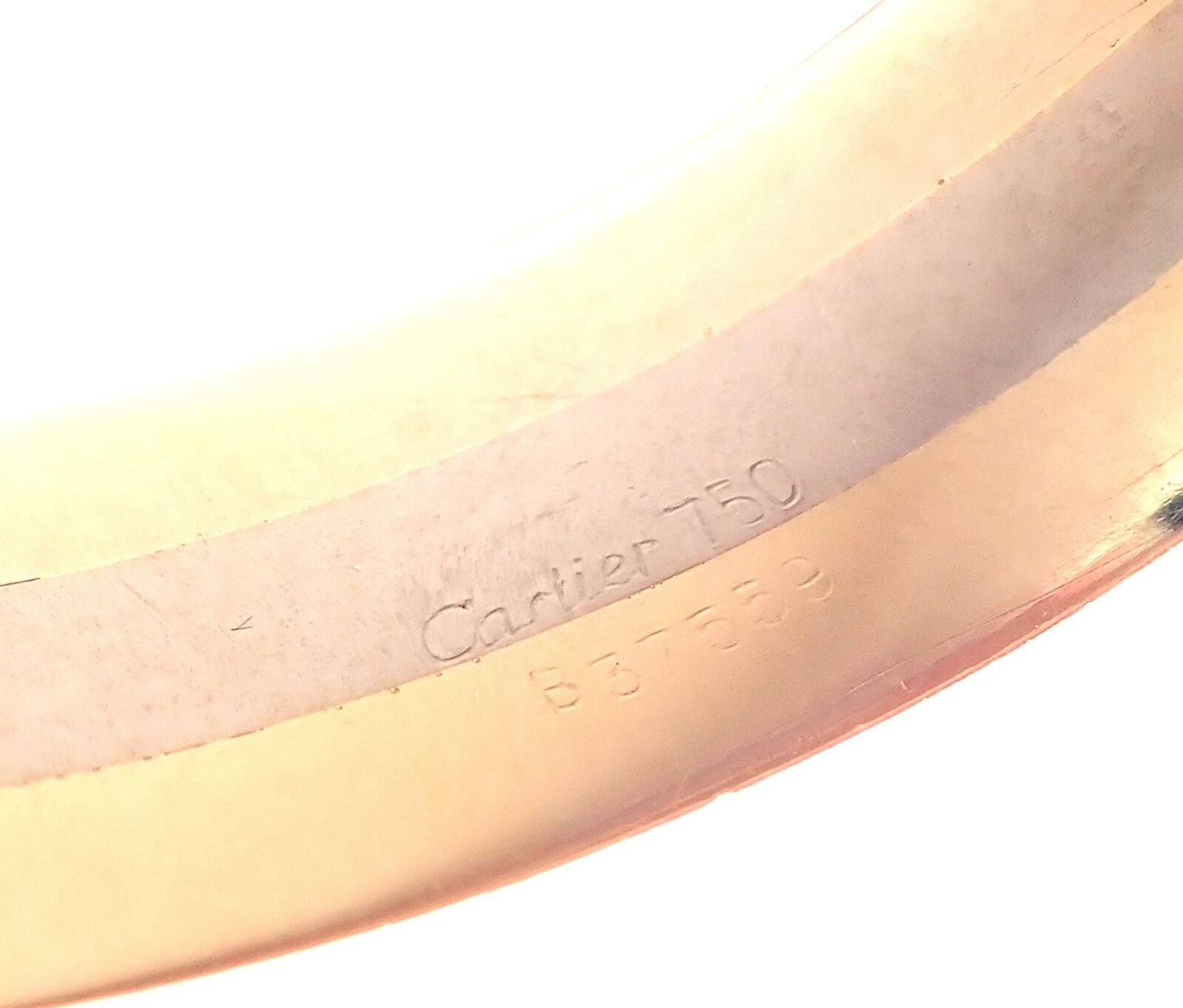 Authentic Cartier 18k Tri-Color Gold Diamond Double C Wide Cuff Bangle Bracelet - Luxury Jewelry for Women, Perfect for Weddings, Parties & Special Occasions