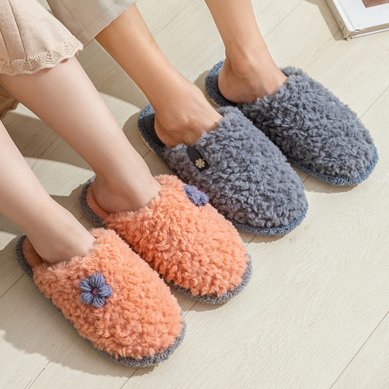 **JHSLXD Cozy Cotton Slippers for Women & Men - Warm Winter Non-Slip Indoor/Outdoor House Shoes - Perfect for Home, Office, Dorm & Cold Weather Comfort**