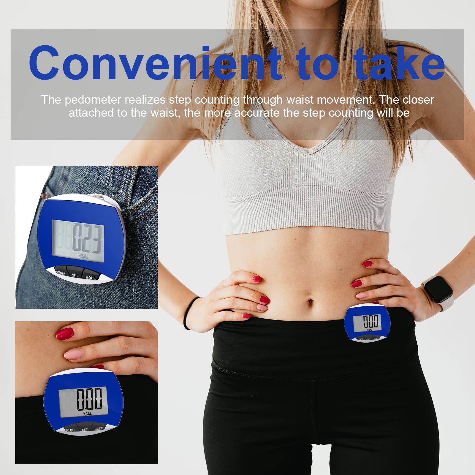 WeeWooday Digital Pedometer - Step Counter for Walking, Running & Fitness Tracking with Clip-On Design - Track Steps, Miles & Calories - Portable Activity Tracker for Men, Women & Seniors - Perfect for Walking, Jogging, Gym & Daily Activity Monitoring