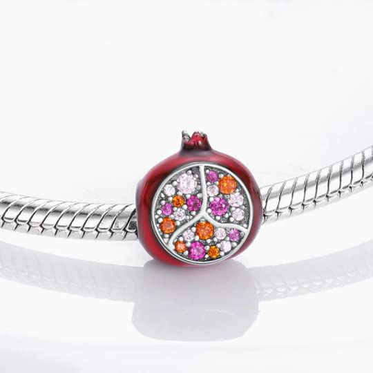 925 Sterling Silver Pomegranate Charm Bracelet - Perfect Gift for Mother's Day & Birthdays