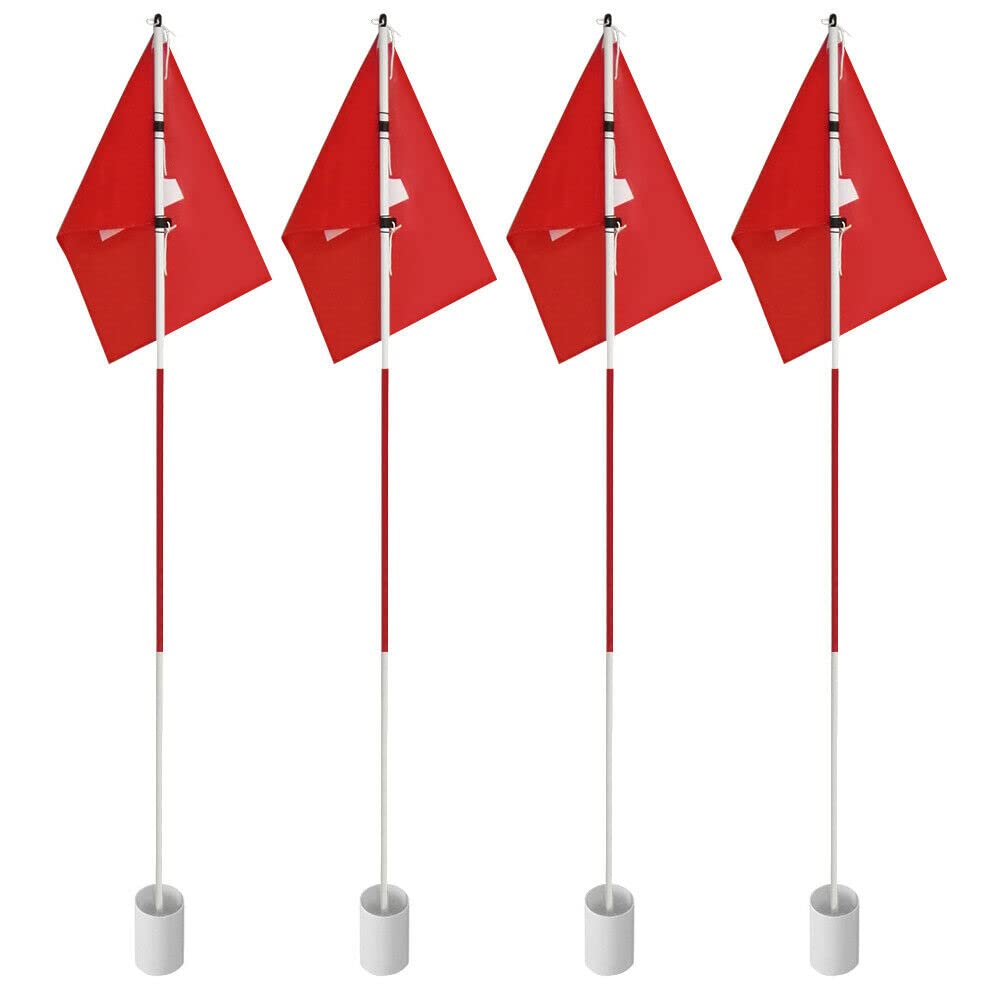 **6ft Golf Flagstick with Detachable Cup - 4 Pack Portable Golf Hole & Flag Set for Driving Range, Backyard Practice, Putting Greens - 3-Section Design for Easy Storage & Transport**