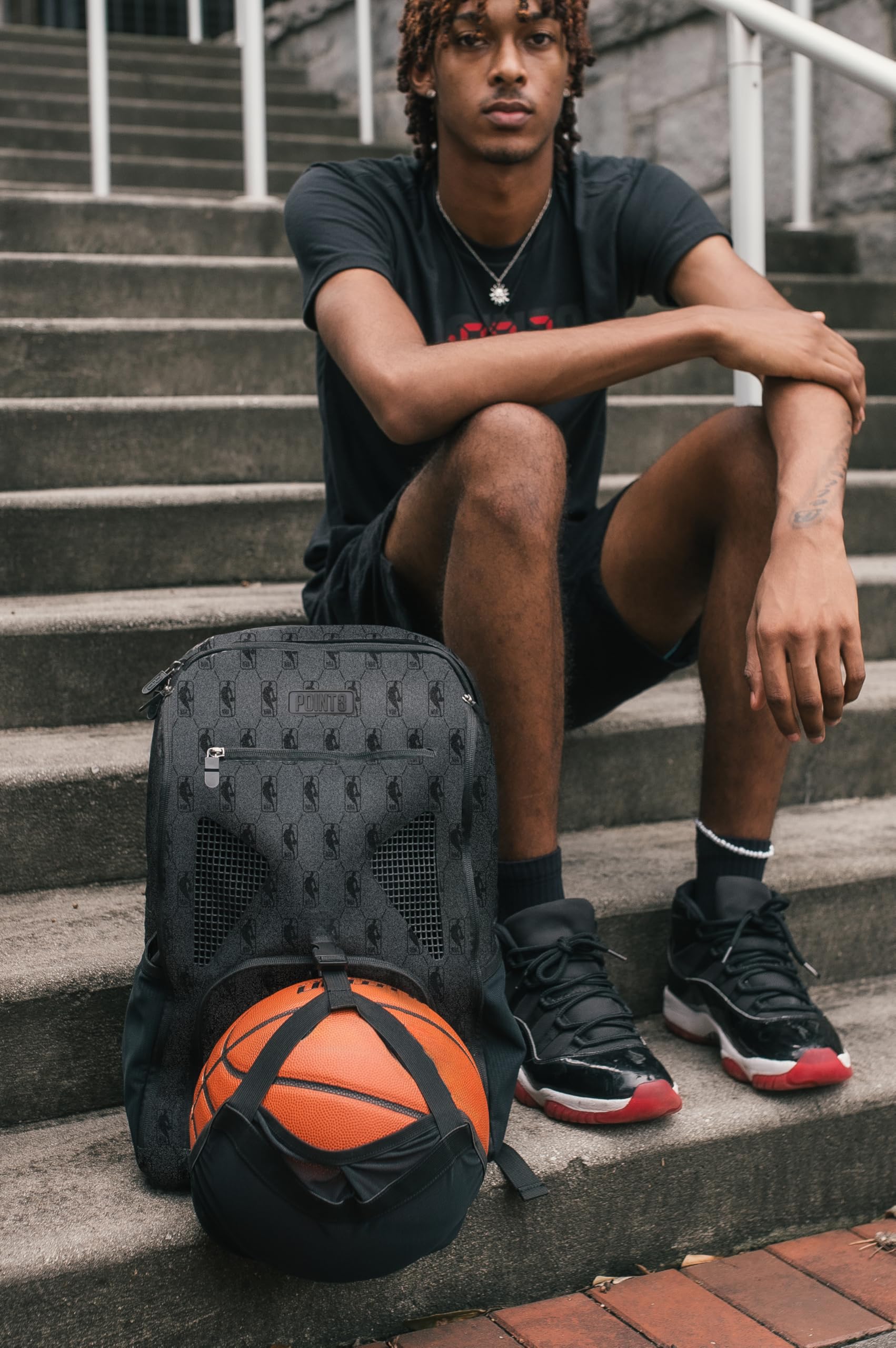 NBA Basketball Backpack with Separate Shoe Compartment - Sports Gym Bag for Basketball, Soccer, Volleyball - Water-Resistant Laptop Backpack for School, Travel & Workout