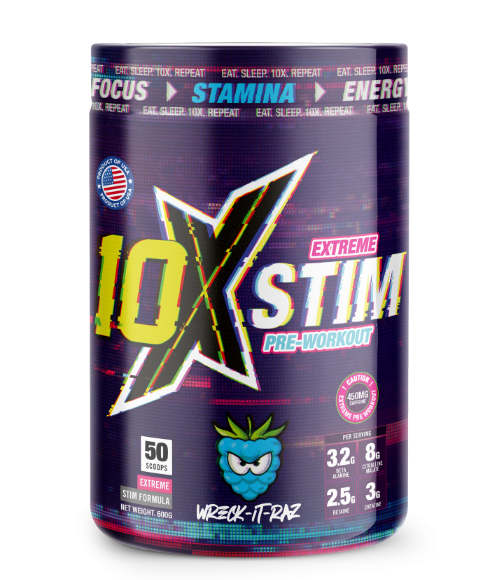 10X Athletic STIM 600g - Premium Pre-Workout Powder for Energy & Focus - Ideal for Gym, Running & Fitness Training
