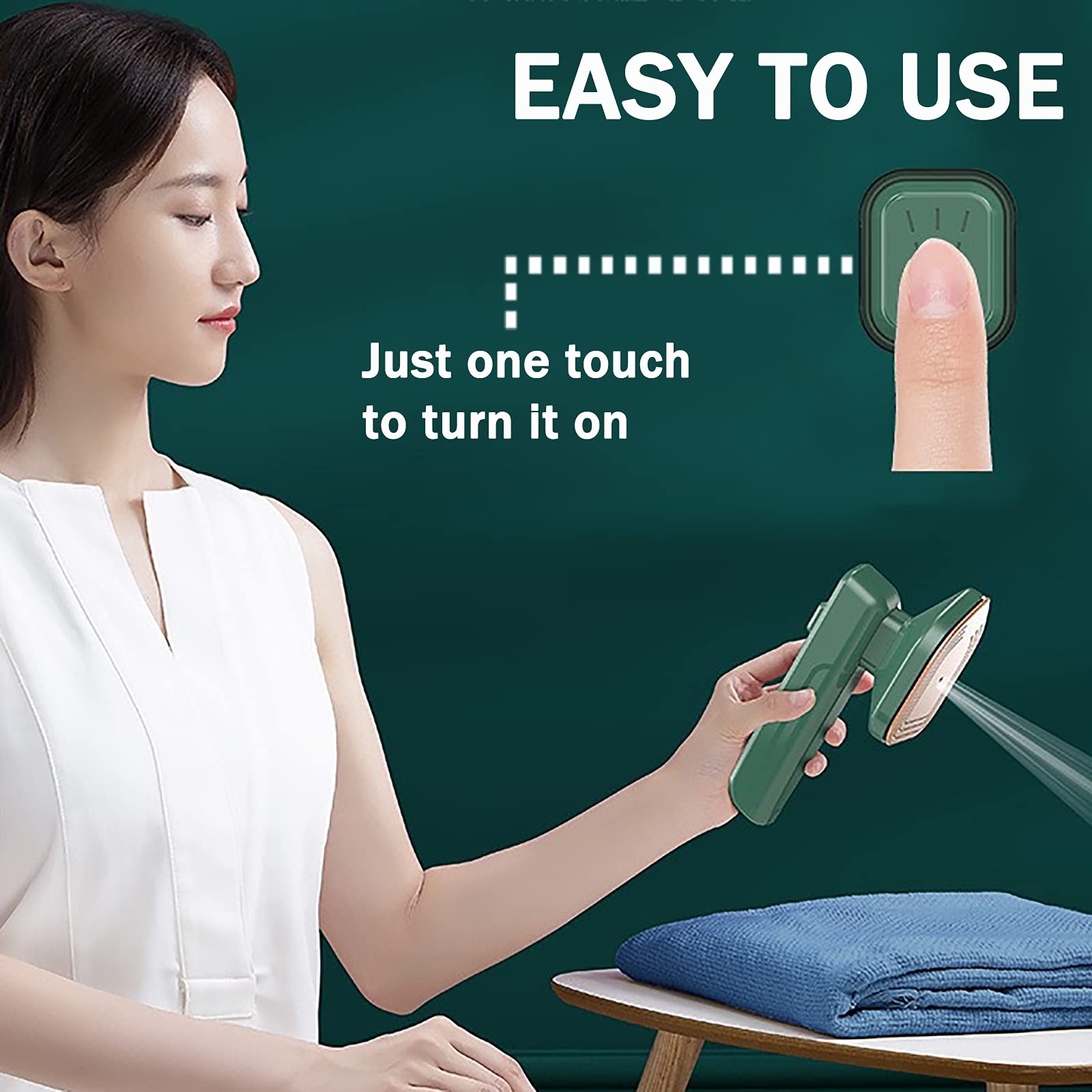 Portable Travel Steamer for Clothes - 25 Second Fast Heating Handheld Garment Steamer - Compact Fabric Steamer for Wrinkle-Free Outfits at Home, Hotel & Business Trips