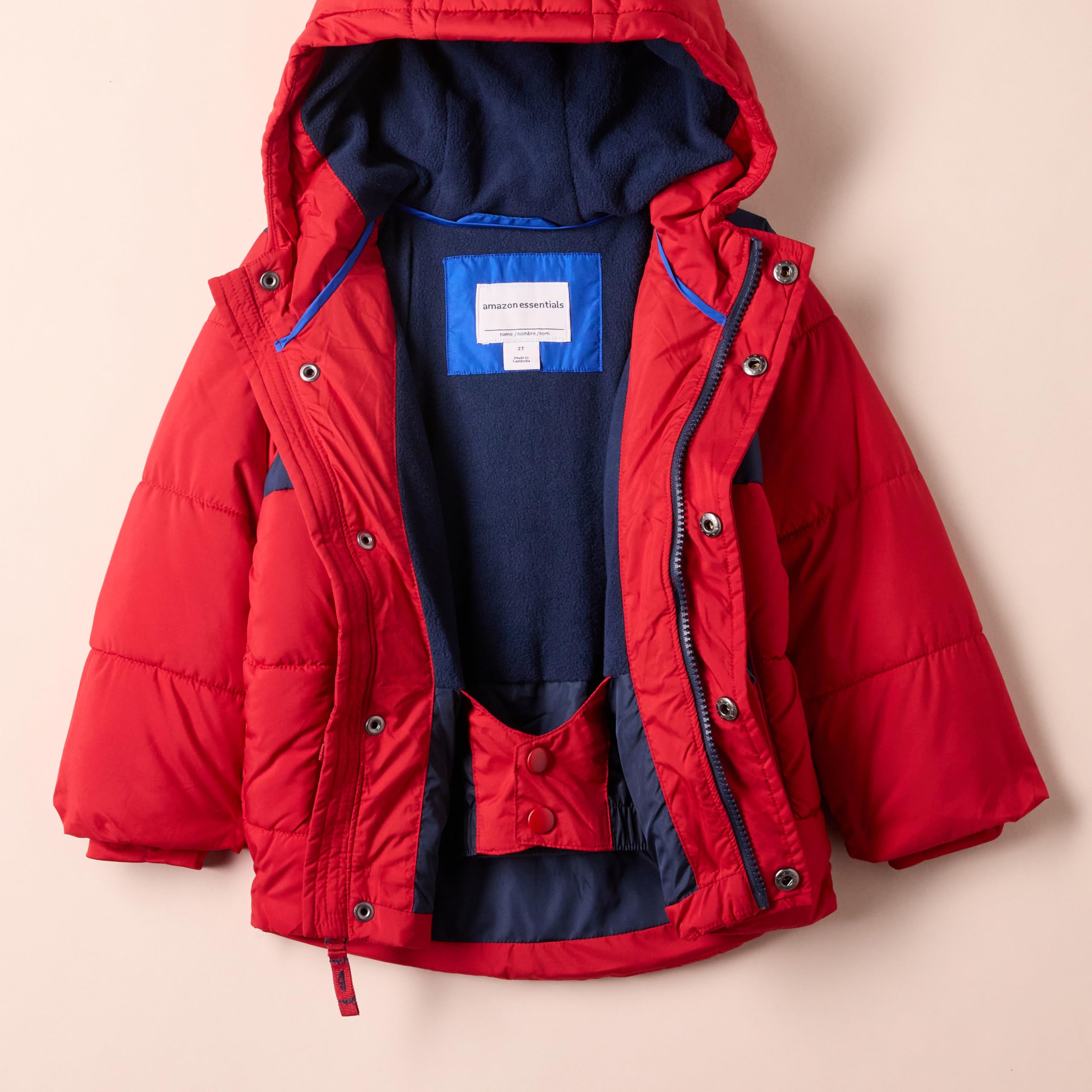 Amazon Essentials Boys' Heavyweight Hooded Puffer Jacket - Warm Winter Coat for Babies & Toddlers | Outdoor Play, School, Snow Day Activities