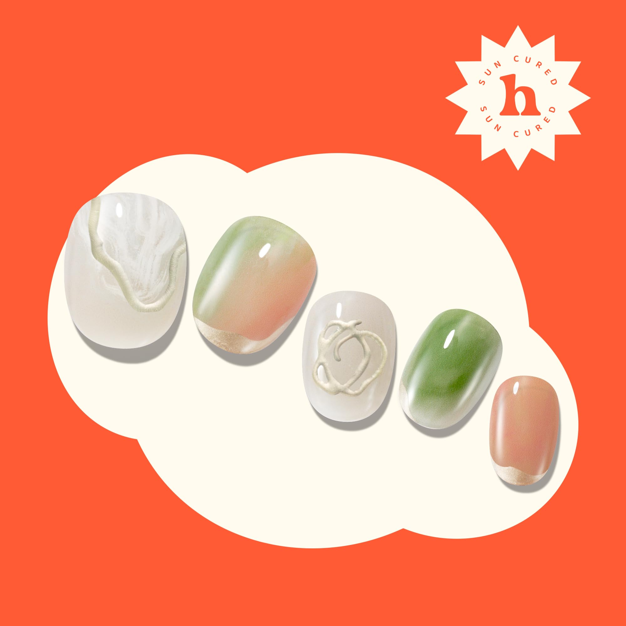 Semi Cured Gel Nail Strips - No LED Lamp Needed, Sun Cured & Easy to Apply | 28 Strips with Prep Pad, Nail File & Wooden Stick | Perfect for Home Manicures, Travel & DIY Nail Art - Hey, Chase Your Dreams