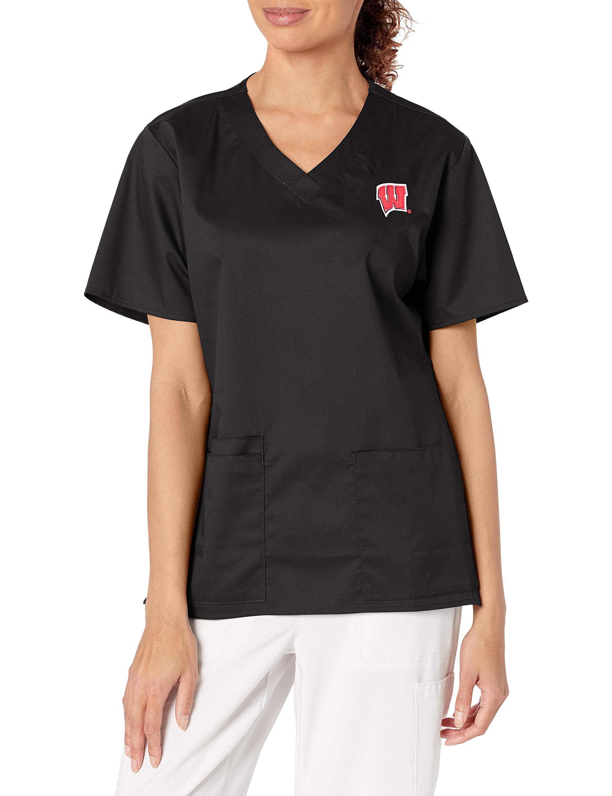 WonderWork Women's V-Neck White Solid Scrub Top - Comfortable Medical Uniform for Nurses & Healthcare Professionals | Perfect for Hospital Shifts, Clinical Work & Healthcare Careers