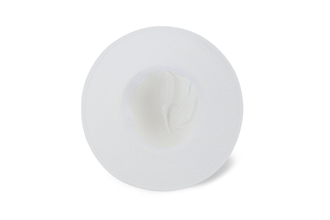 Elegant White Tapa Tiare Hat with Pink and Grey Orchid Design - Perfect for Beach Vacations, Garden Parties & Summer Outfits