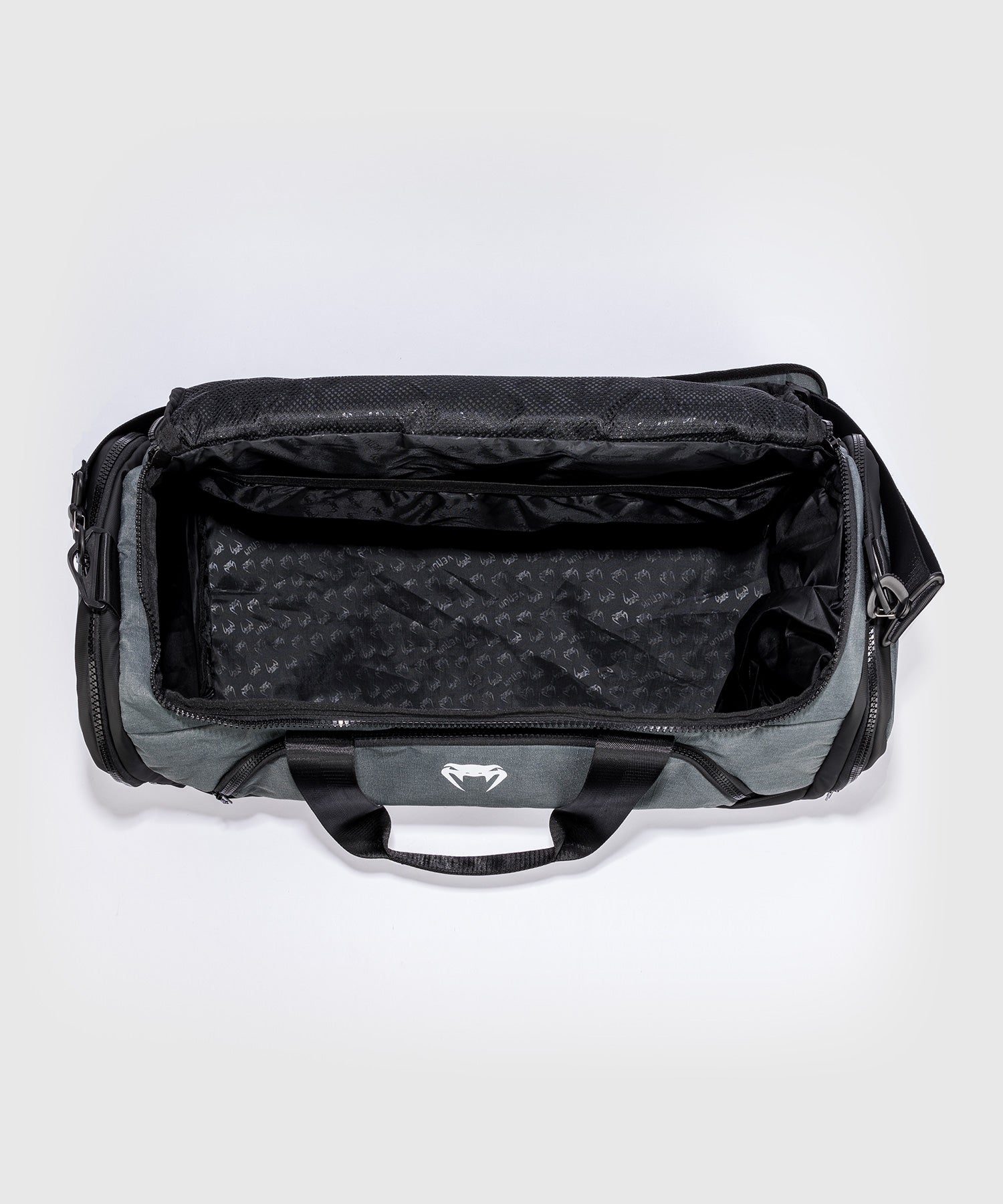 Venum Evo 2 Trainer Lite Duffle Bag - Black/Grey | Lightweight Gym Bag for Men & Women | Perfect for Workout, Travel & Sports Gear Storage