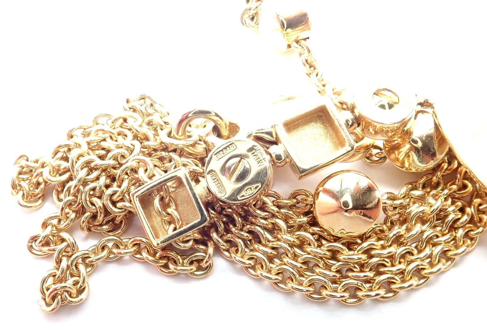 Authentic Bulgari Bvlgari Lucea 18K Yellow Gold Round Pendant Necklace for Women - Luxury Jewelry Gift for Anniversary, Birthday & Special Occasions
