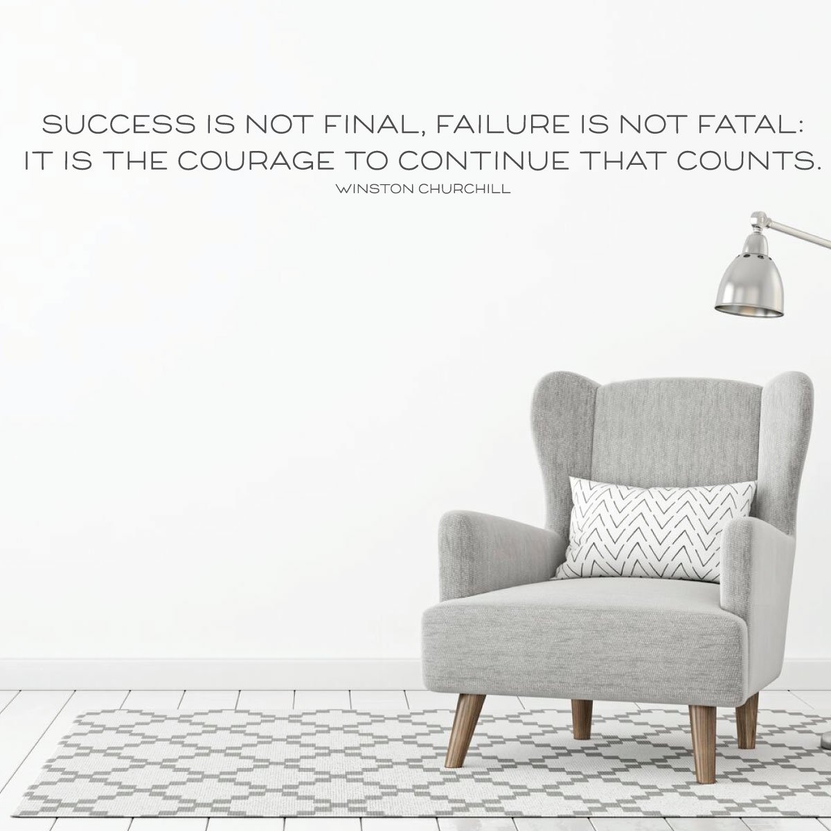 Motivational Wall Decal - 'Success Is Not Final' Winston Churchill Quote - Removable Vinyl Art Sticker for Home, Bedroom, Living Room & Office Decor - Perfect for Home Inspiration & Workspace Motivation
