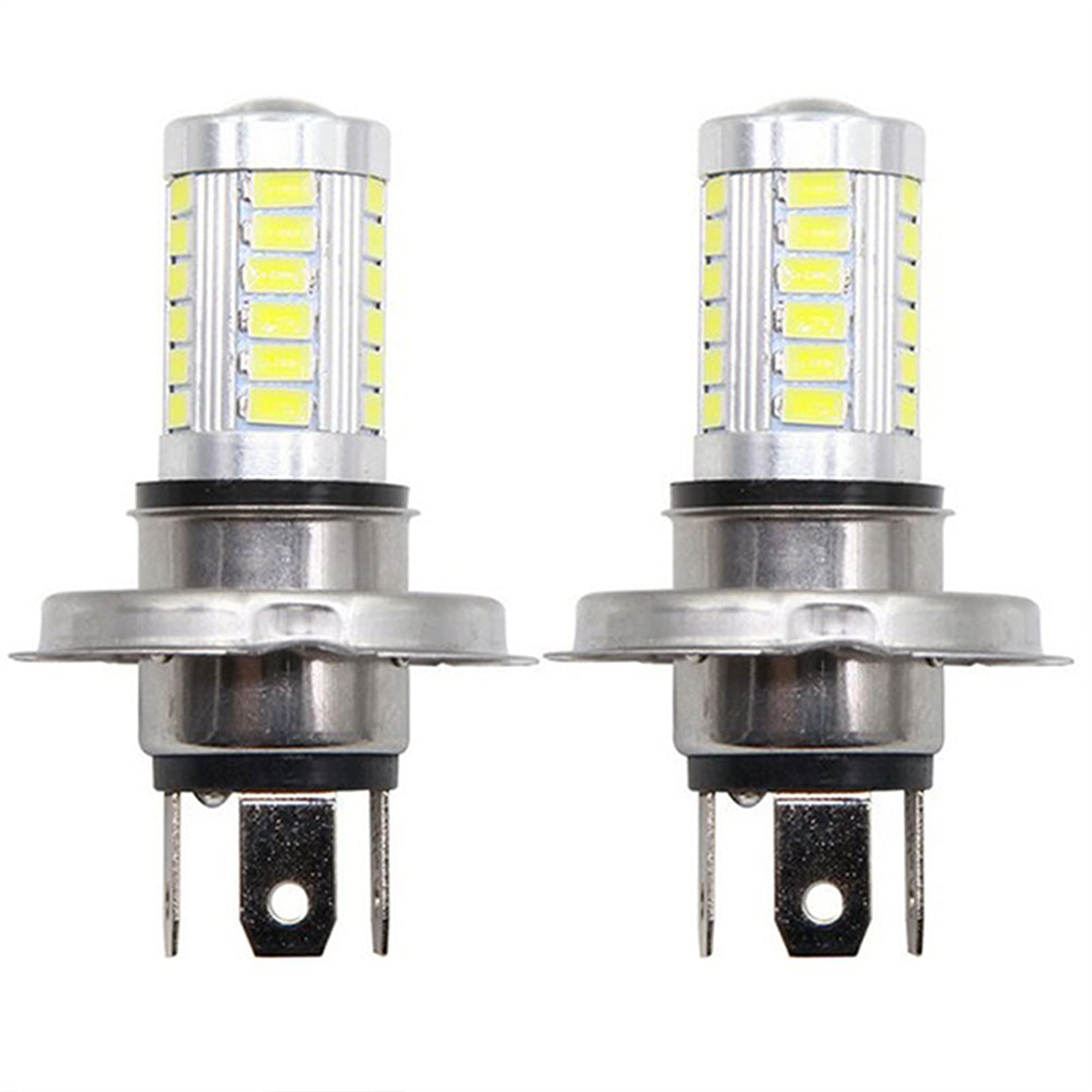 1Pc H4 LED Car Headlight Bulb - 33 SMD 5630/5730 High Brightness White Light - Perfect for Auto Automobile Fog Lights & Night Driving