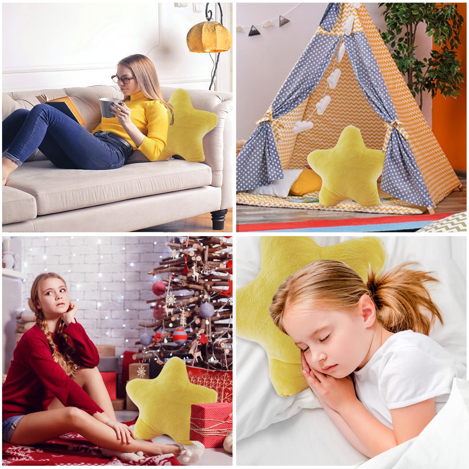 **Soft Star Shaped Plush Throw Pillow - 15.7