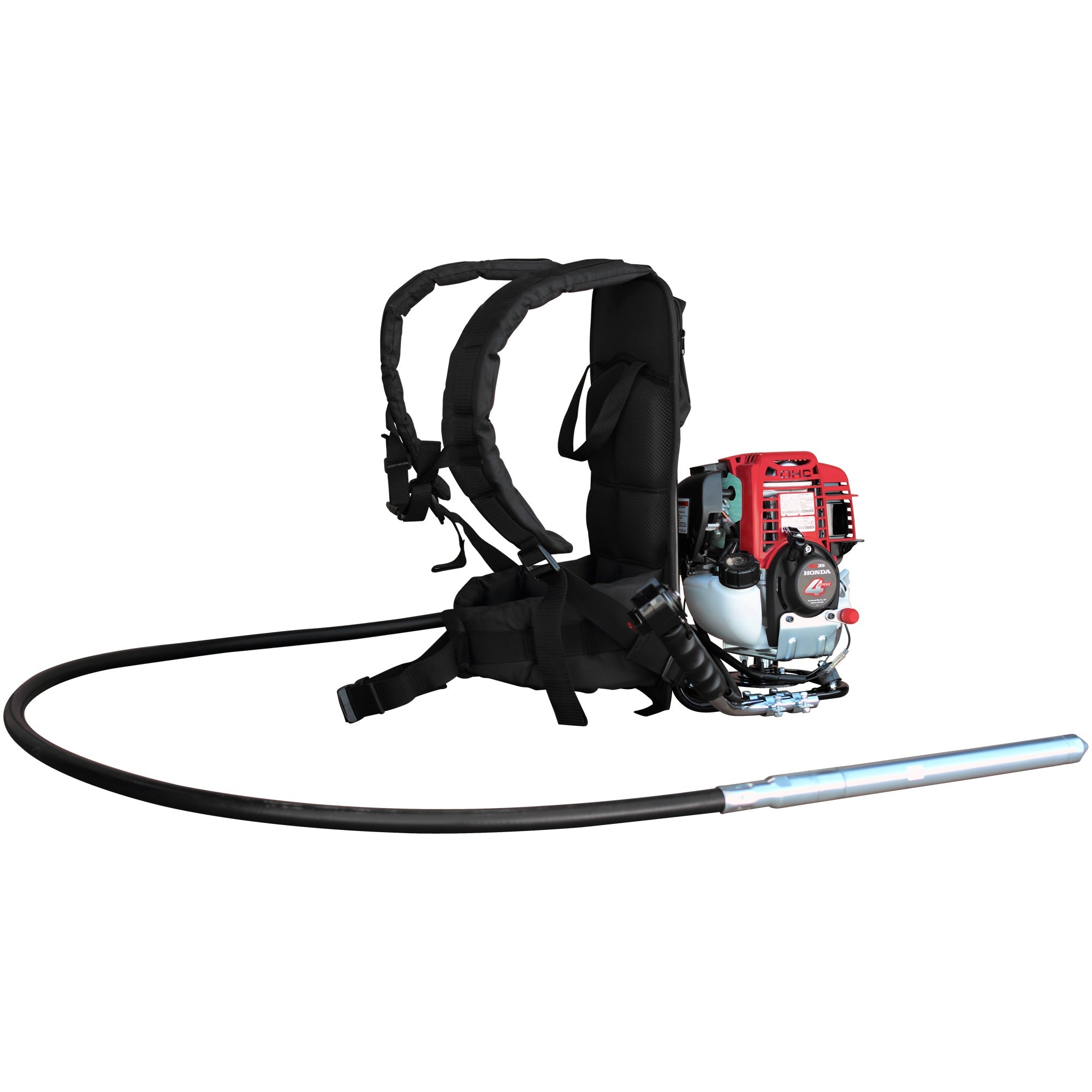 2HP Honda Gas Powered Concrete Vibrator with Flexible Shaft - Portable Backpack Design for Construction, Foundation Work & Concrete Leveling