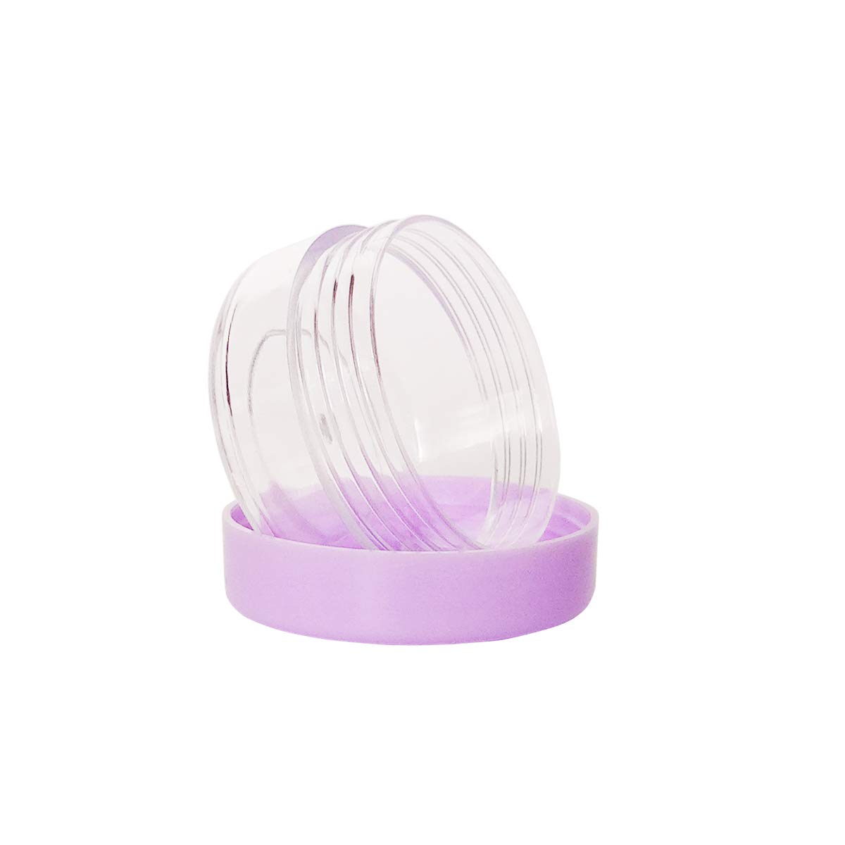 30pcs 10ml Travel Sample Jars with Purple Lids - Empty Small Cosmetic Containers for Eyeshadow, Lip Gloss, Cream & More | Mini 10g Plastic Makeup Pots for Travel, DIY Beauty, Salon Use & Home Organization