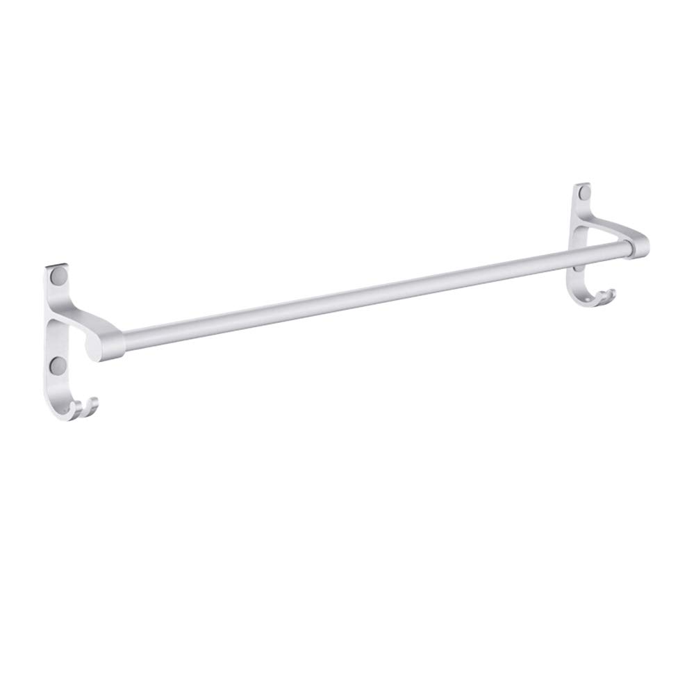 Stainless Steel Wall Mounted Towel Rack with Hooks - 48cm Bathroom Towel Bar & Shower Sponge Holder - Perfect for Bathroom, Spa, and Laundry Room Organization