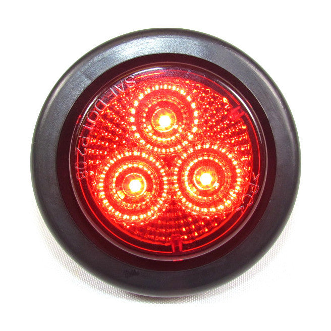 Fortpro 2 Round Clearance/Marker LED Lights with 3 LEDs - Durable Waterproof Truck Trailer Lights for Off-Road Vehicles, Boats & Emergency Signaling