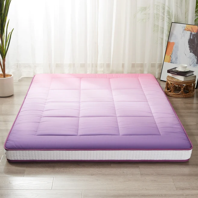 MAXYOYO Extra Thick Purple Japanese Floor Mattress - Foldable Sleeping Pad for Guest Bed, Camping & Home Use | Comfortable Futon Alternative for Small Spaces