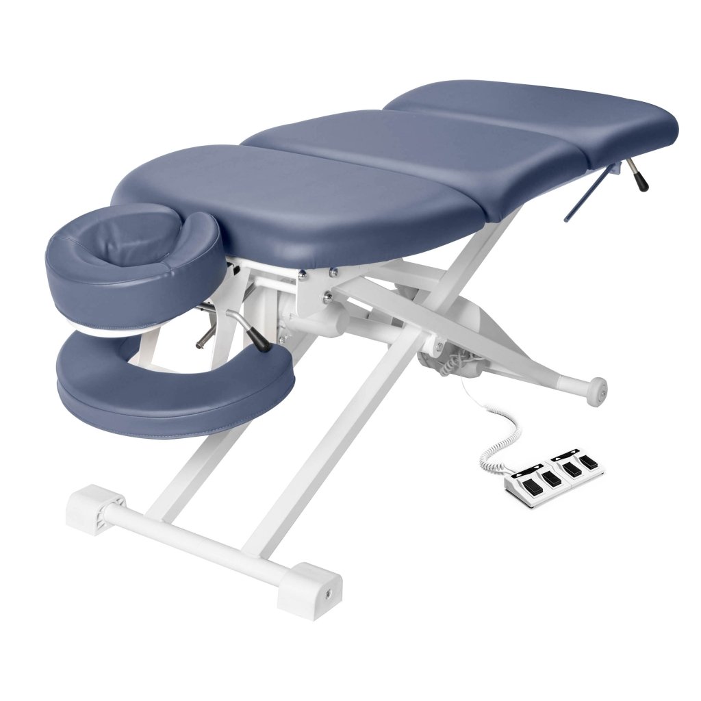TheraMaster 29-Inch Electric Massage Table with 2 Motors & 4 Sections - Royal Blue for Professional Bodywork & Home Relaxation
