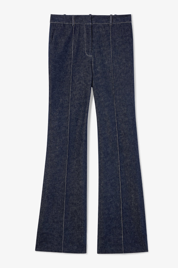 Vintage '70s Rowe Stretch Denim Jeans in Midnight Wash - Retro High Waisted Flare Pants for Women, Perfect for Casual Outfits & 70s Theme Parties